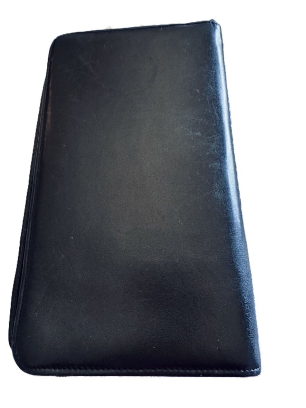 Genuine Leather Zip Around Travel Passport Wallet Black 9.5" X 5", Unisex